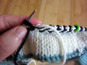 Continue bringing each yarn under the other(s).