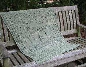 Check out the Sleeping Baby's Castle Baby Blanket by local designer Sally Rainey. 