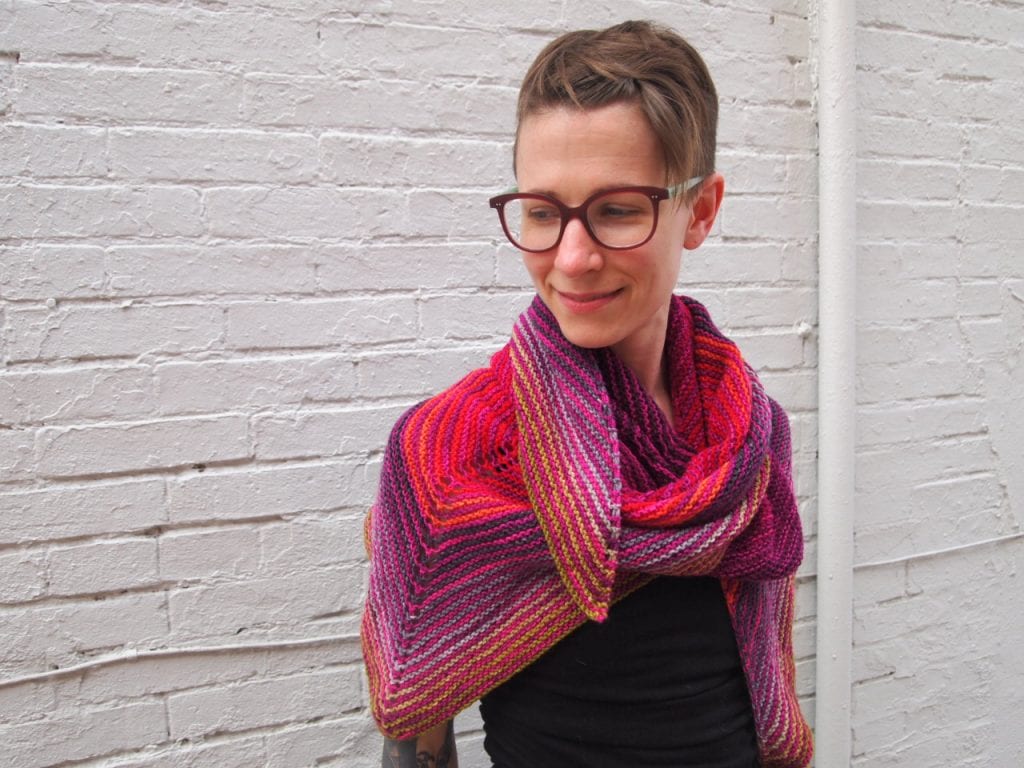 Knockout Round! It's a big shawl you knit while doing other compelling things.