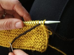 Step 2: Pull the yarn through two stitches.
