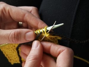 Step 3: Pass the yarn back through the first stitch.