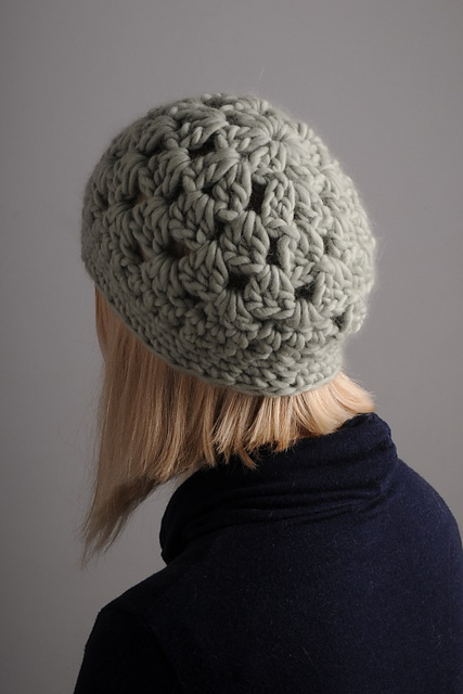 The Mrs. Moon Hat uses just one skein of Plump Superchunky. 