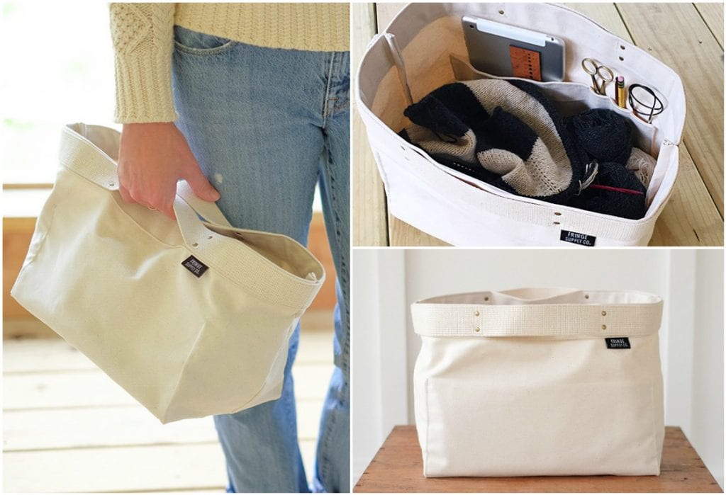 The Porter Bin is the latest project bag from Fringe Supply Co. (Photos courtesy Fringe Supply Co.)