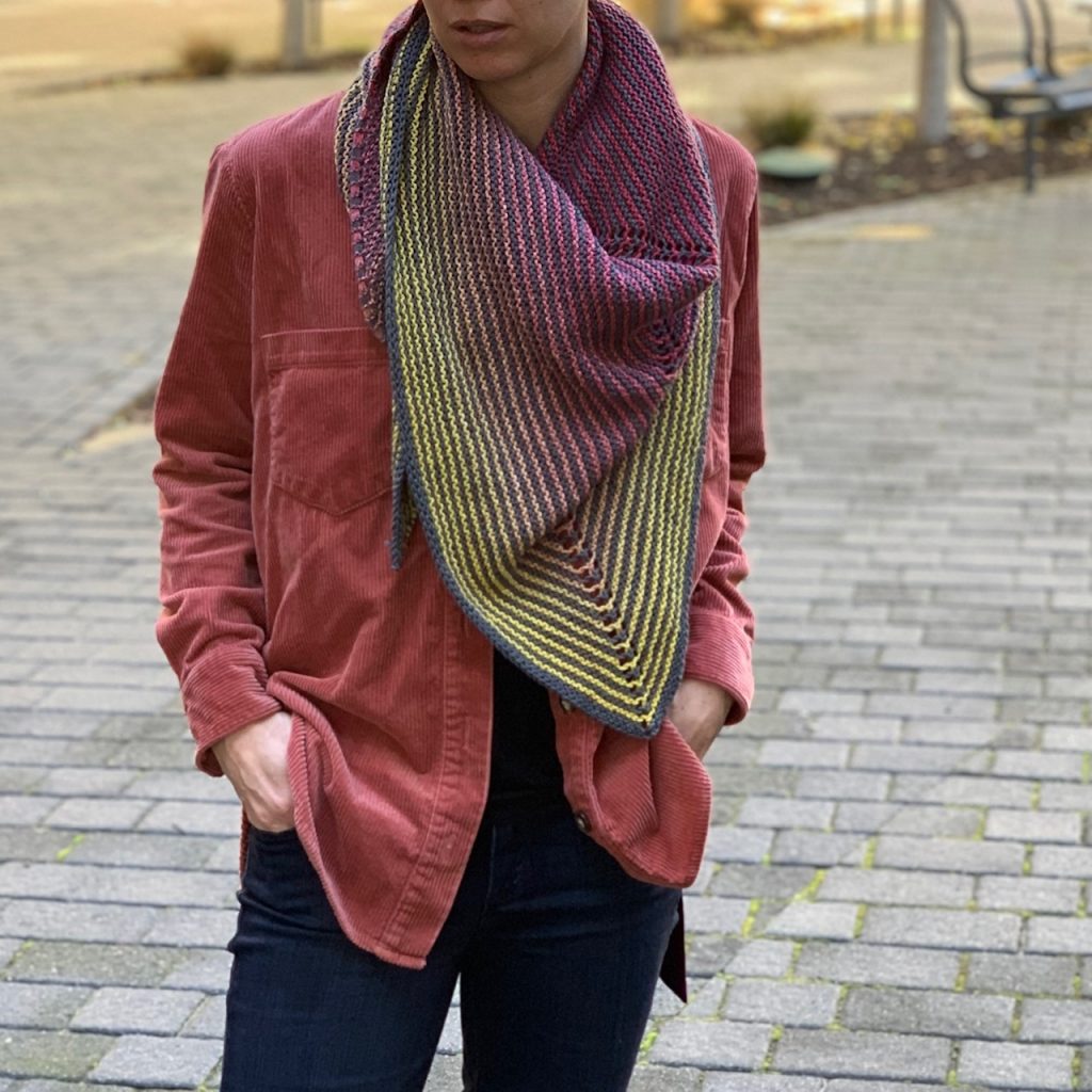 Knockout Round Shawl in Freia and De Rerum Natura