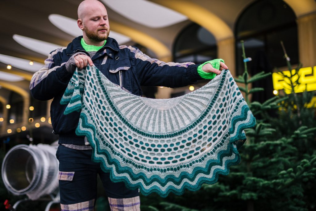 Winter Lights Shawl and Woven Chevrons in our custom Hazel Knits kits