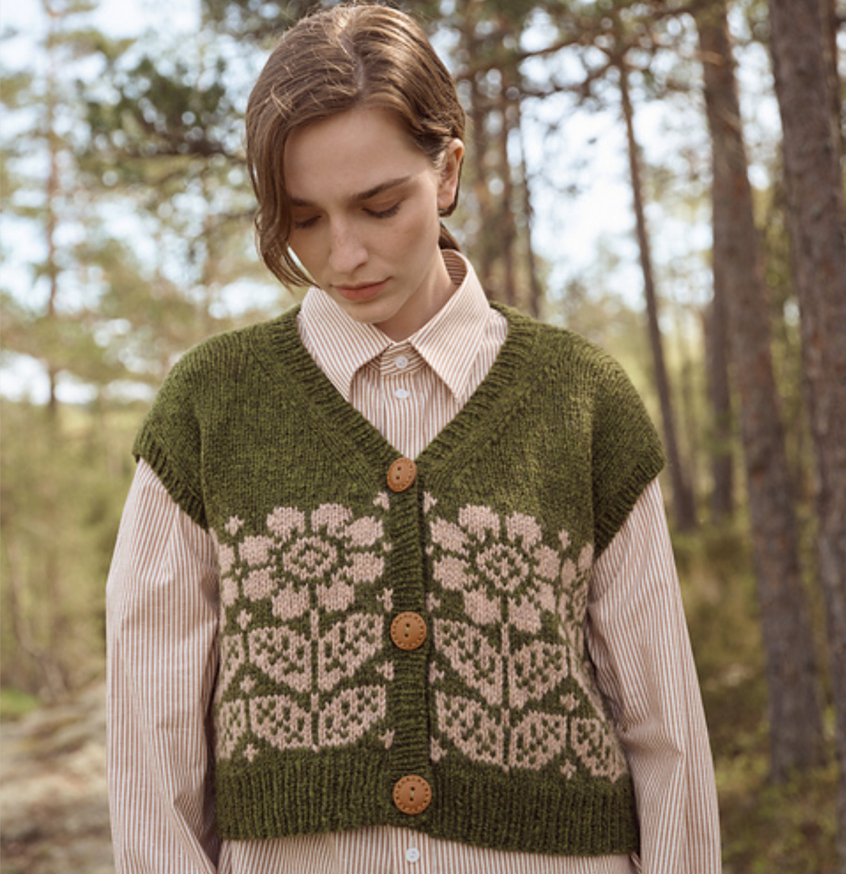 Nordic Bloom oversized vest
