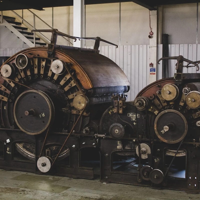 Vintage spinning mill machinery