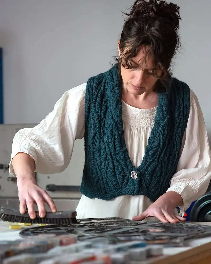 Arabesque Gilet pattern by Di Gilpin