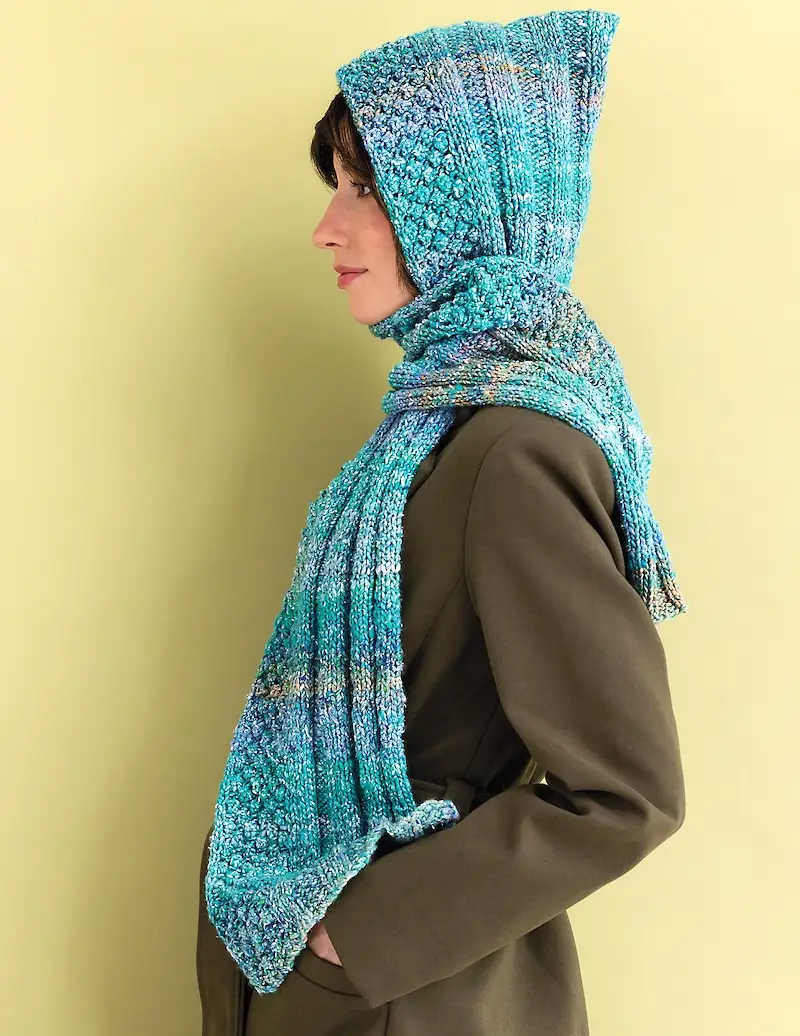 Bramble hooded scarf by Rosemary Drysdale