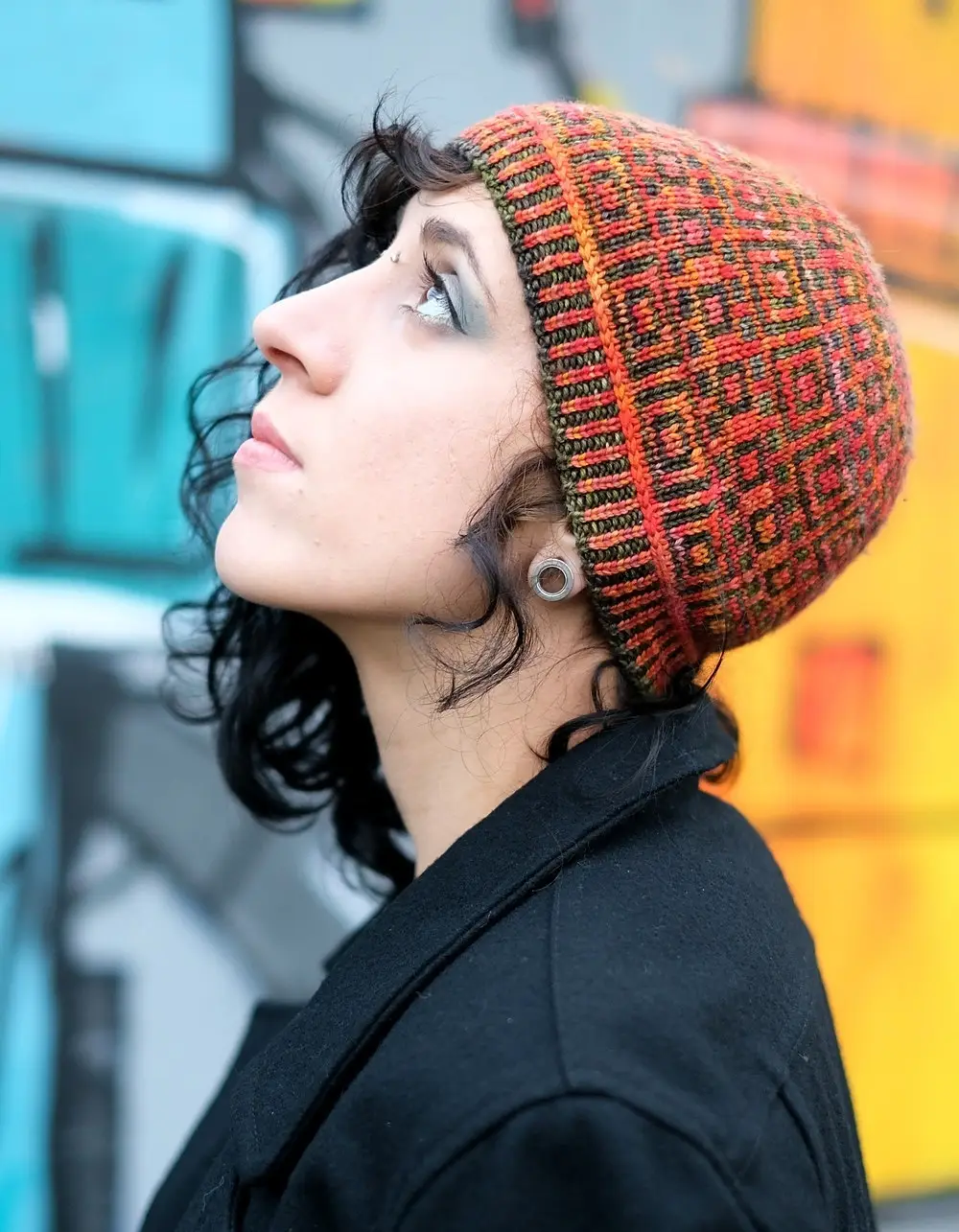 Square Cubed hat pattern by Woolly Wormhead.