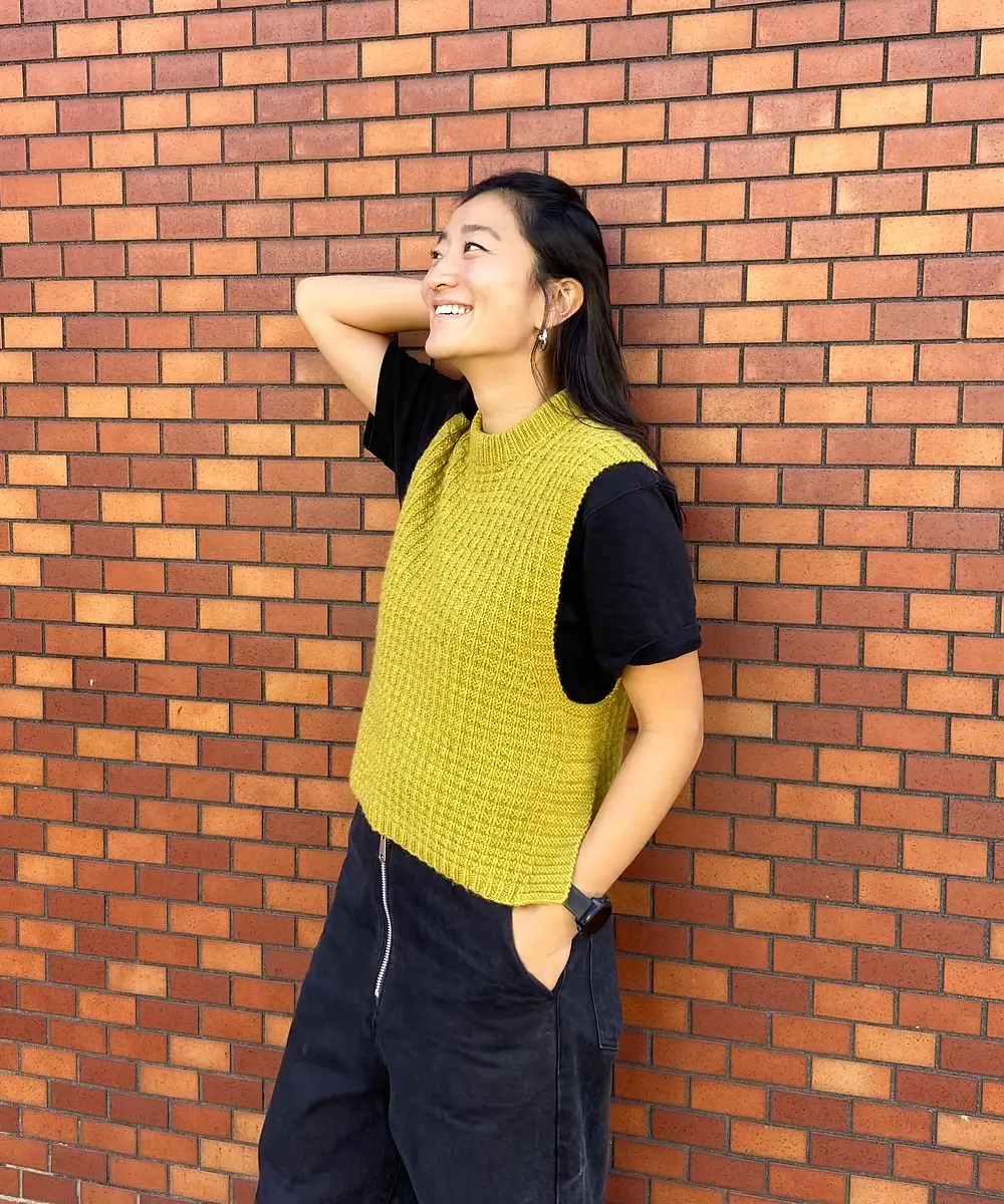 Waffle Vest pattern by Chiaki Hayashi.