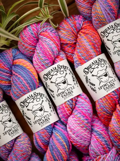 Skeins of Spincycle Yarns Dream State.