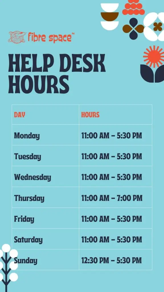 Our Help Desk is now open: Monday-Wednesday: 11 am - 5:30 pm Thursday: 11 am - 7 pm Friday-Saturday 11 am - 5:30 pm Sunday, 12:30-5:30 pm