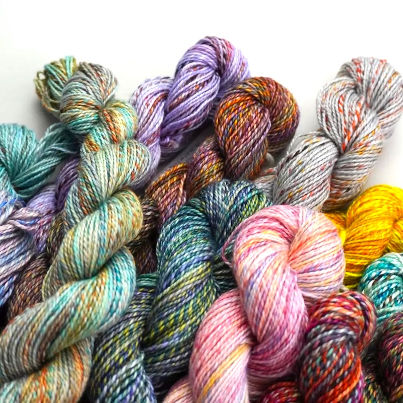 Skeins of Malabrigo Torzal.