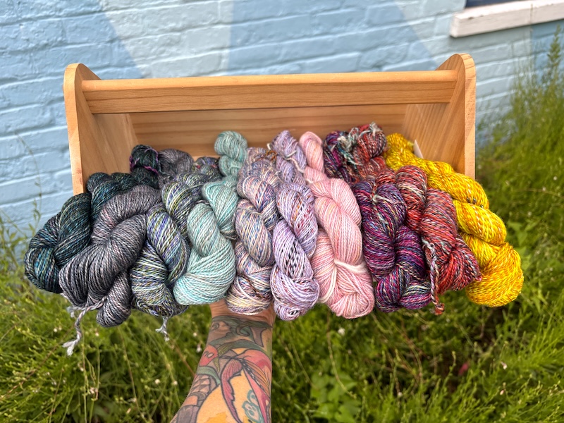 Skeins of Malabrigo Torzal.