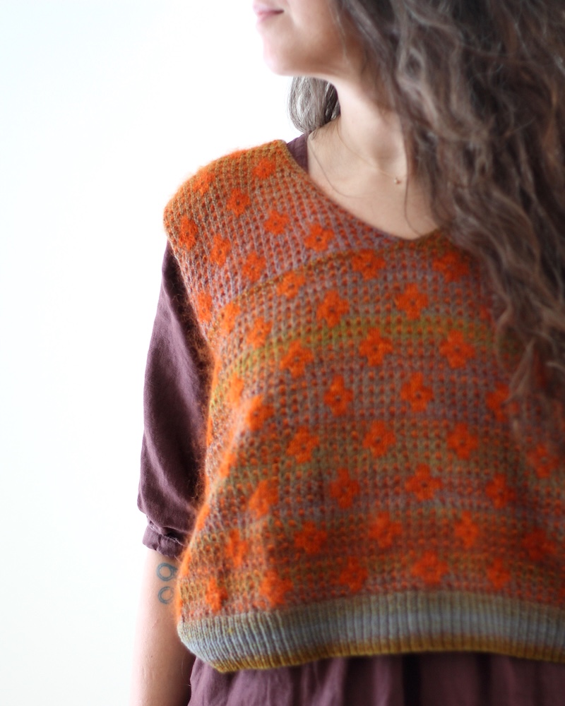 Pressed Flowers Vest pattern by Amy Christoffers
