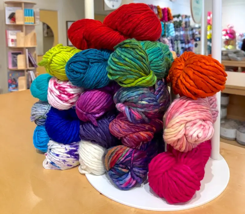 Stacked skeins of Malabrigo Rasta