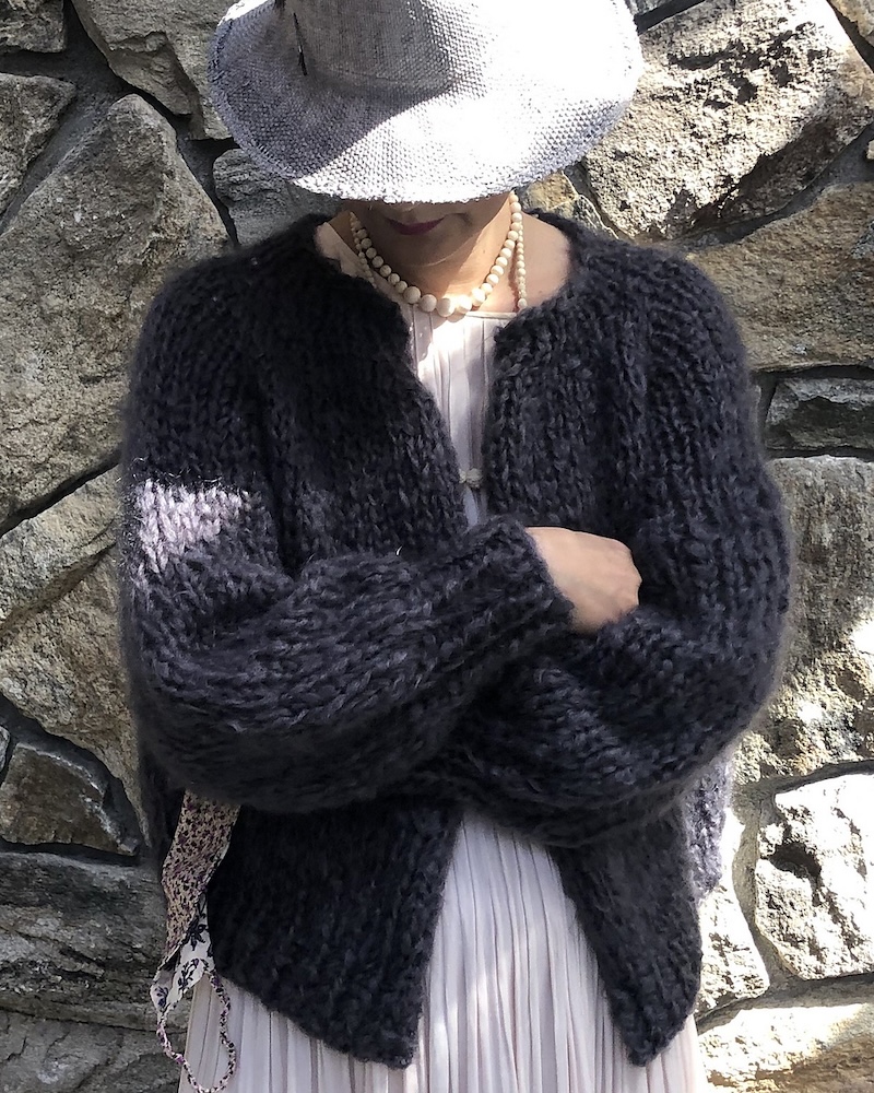 Mohair Top-Down Cardiganby Loopy Mango