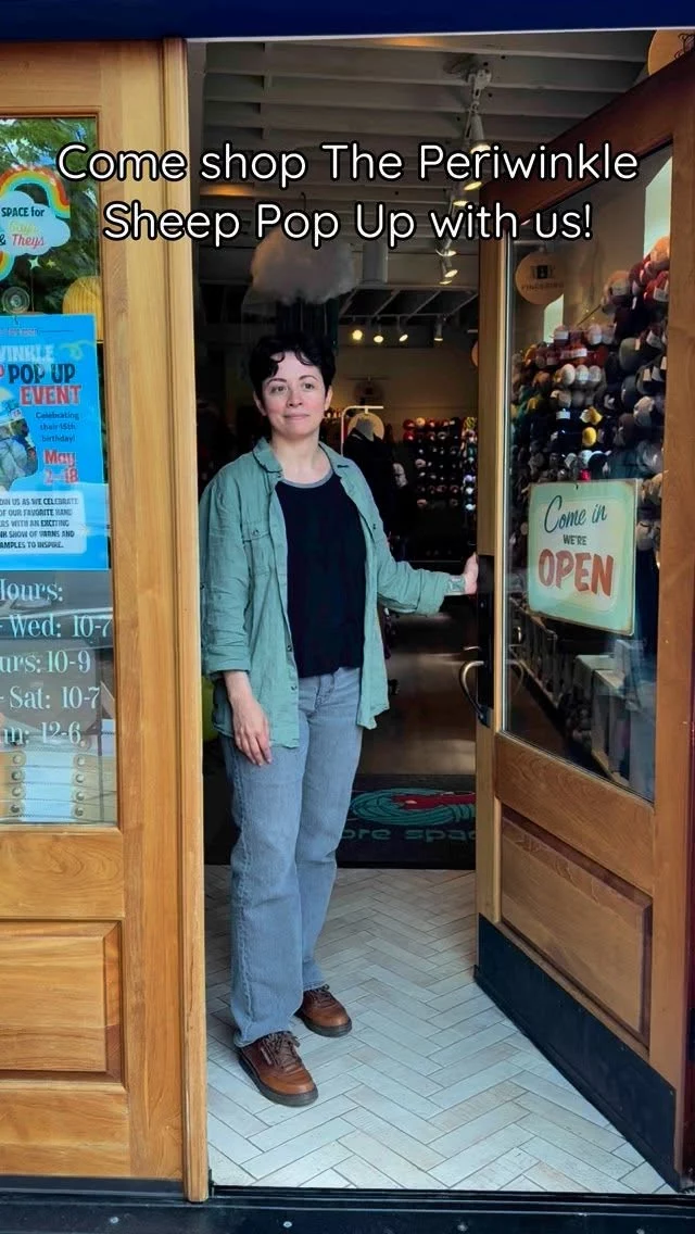 Come shop The Periwinkle Sheep Pop Up with us! We’ve got lots of bases & colors, plus tons of samples for you to see and feel how these gorgeous yarns stitch up! Stop by and celebrate 10 years of @periwinklesheep x fibre space with us! #periwinklesheepyarn #indiedyers #yarnlovers #knitspo #crochetinspiration #getstitching #shopalxva #otboutiques