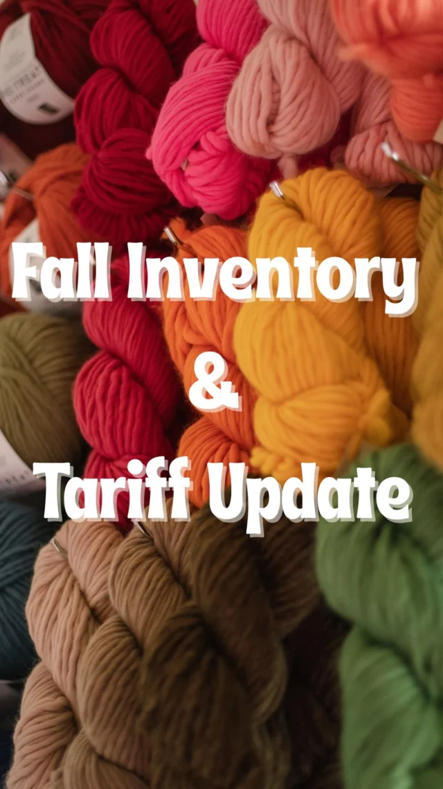 Danielle here with an update on our Fall inventory & how tariffs are impacting our stocking choices. We’re excited to bring you a range of new workhorse yarns for your project needs and to support companies that align with our values. I hope you like them as much as we do! #tariff #fallyarn #shopalxva #otboutiques